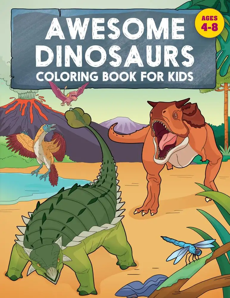 Awesome Dinosaurs Coloring Book For Kids