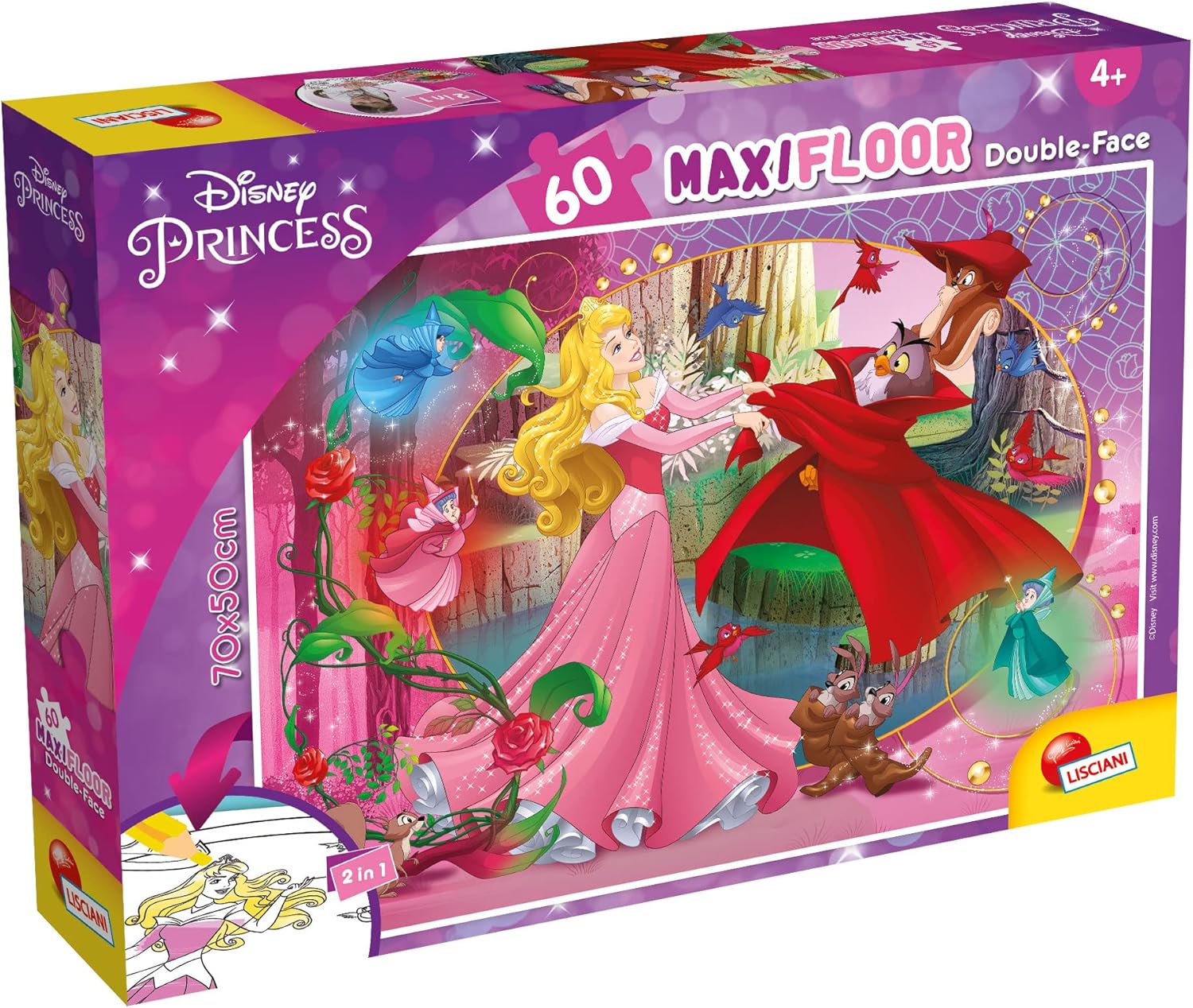 Disney Sleeping Beauty - Maxi Floor Double Face Puzzle 60 Pieces