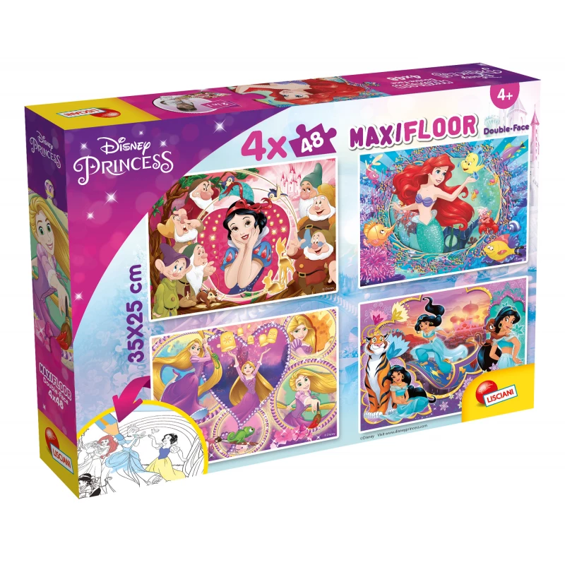 Disney Princess - Maxi Floor Double Face Puzzle 4x48 Pieces