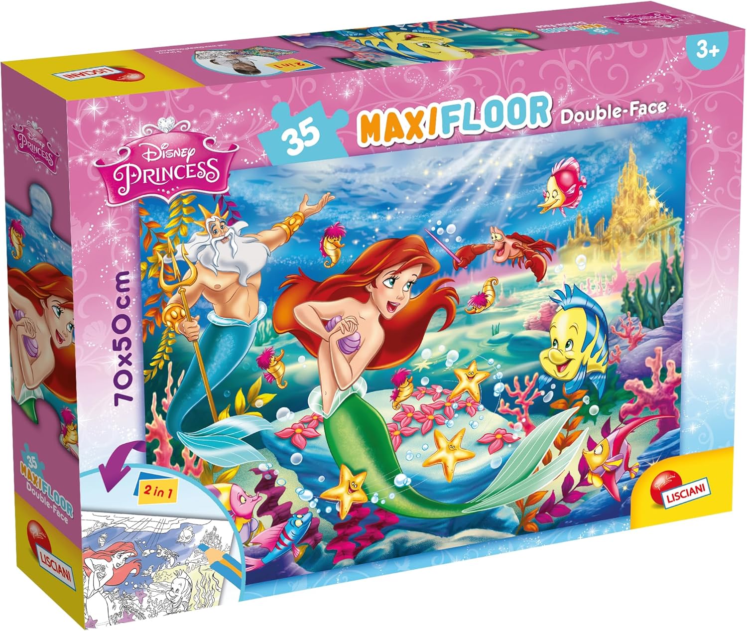 Disney The Little Mermaid - Maxi Floor Double Face Puzzle 35 Pieces