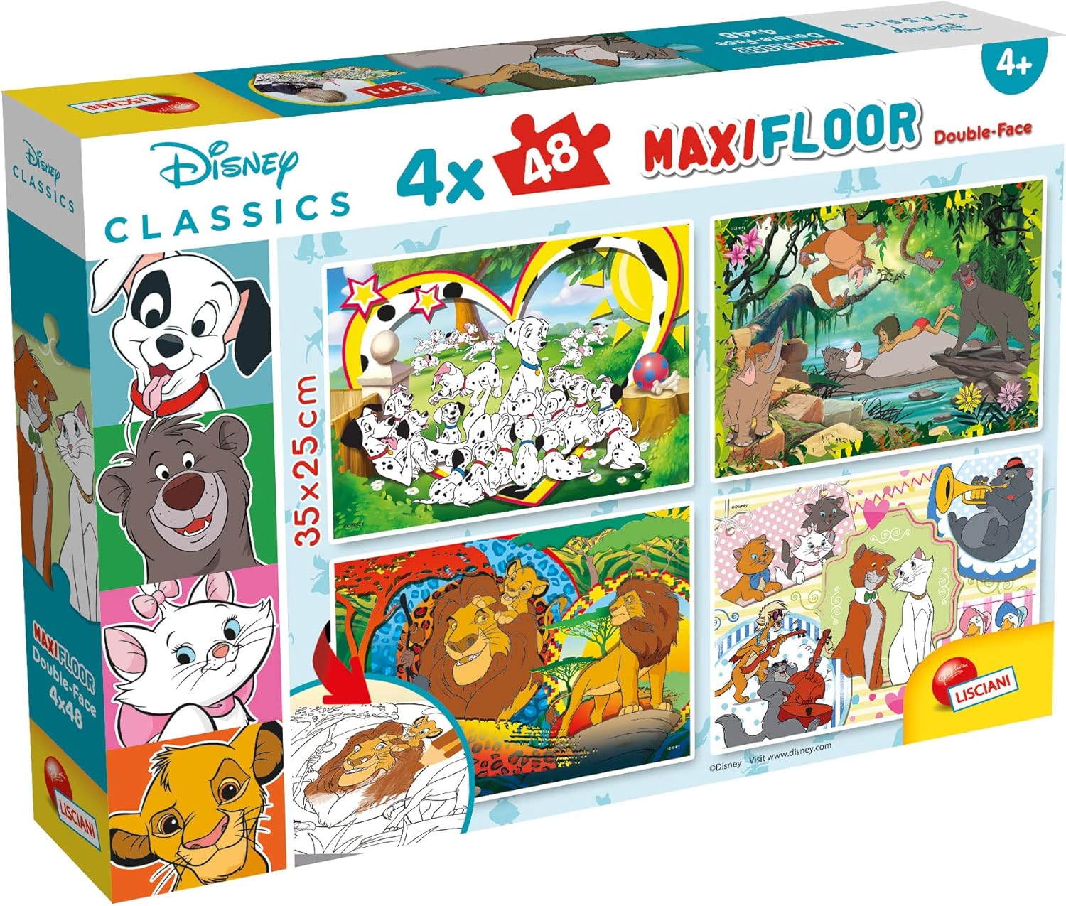 Disney Classics - Maxi Floor Double Face Puzzle 4x48 Pieces