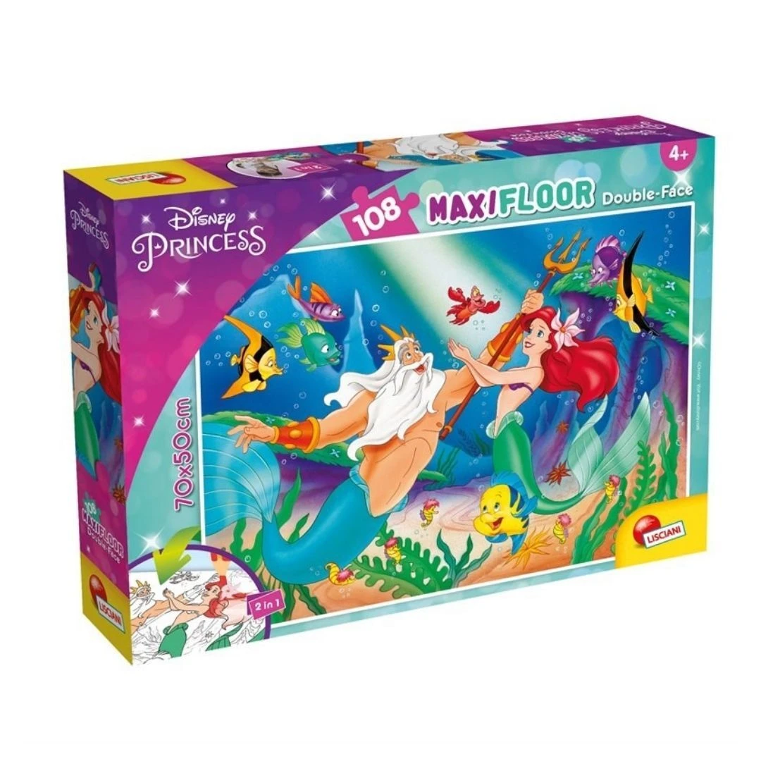 Disney The Little Mermaid - Maxi Floor Double Face Puzzle 108 Pieces