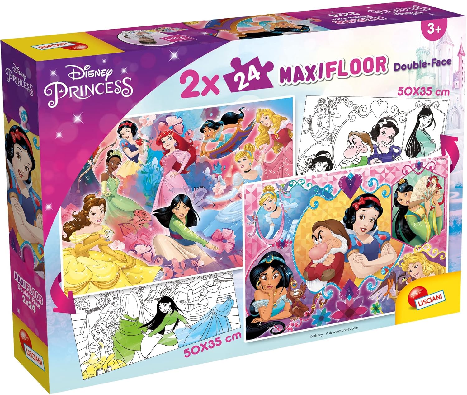 Disney Princess - Maxi Floor Double Face Puzzle 2x24 Pieces