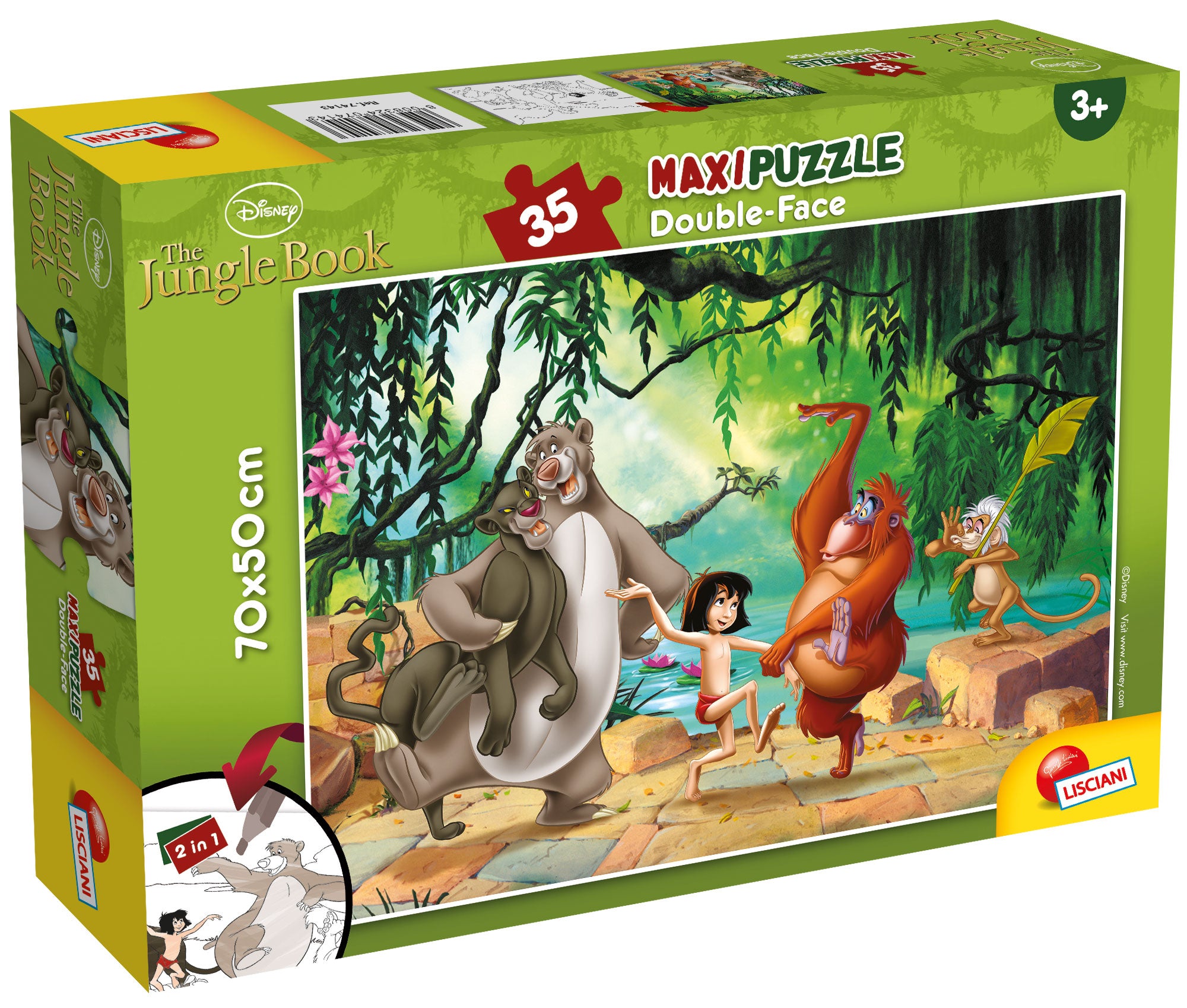 Disney The Jungle Book - Maxi Floor Double Face Puzzle 35 Pieces