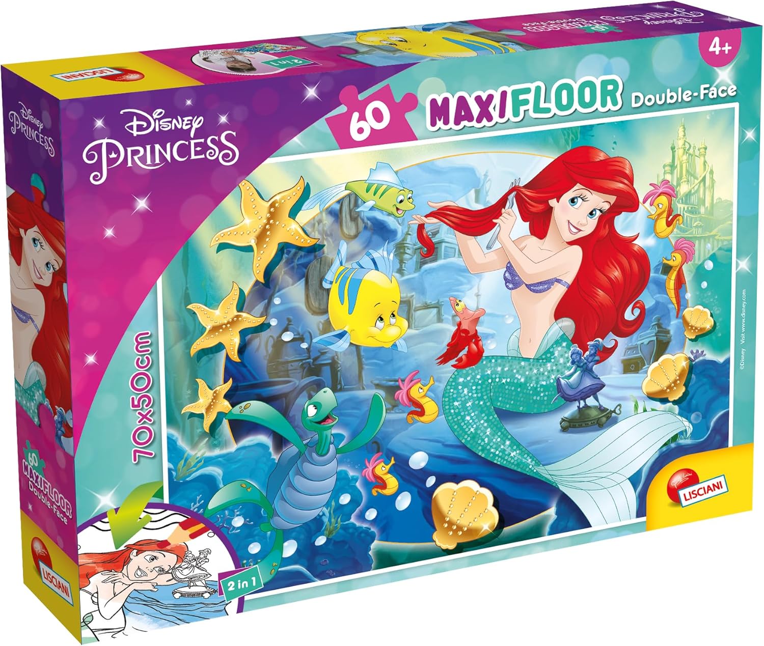 Disney The Little Mermaid - Maxi Floor Double Face Puzzle 60 Pieces