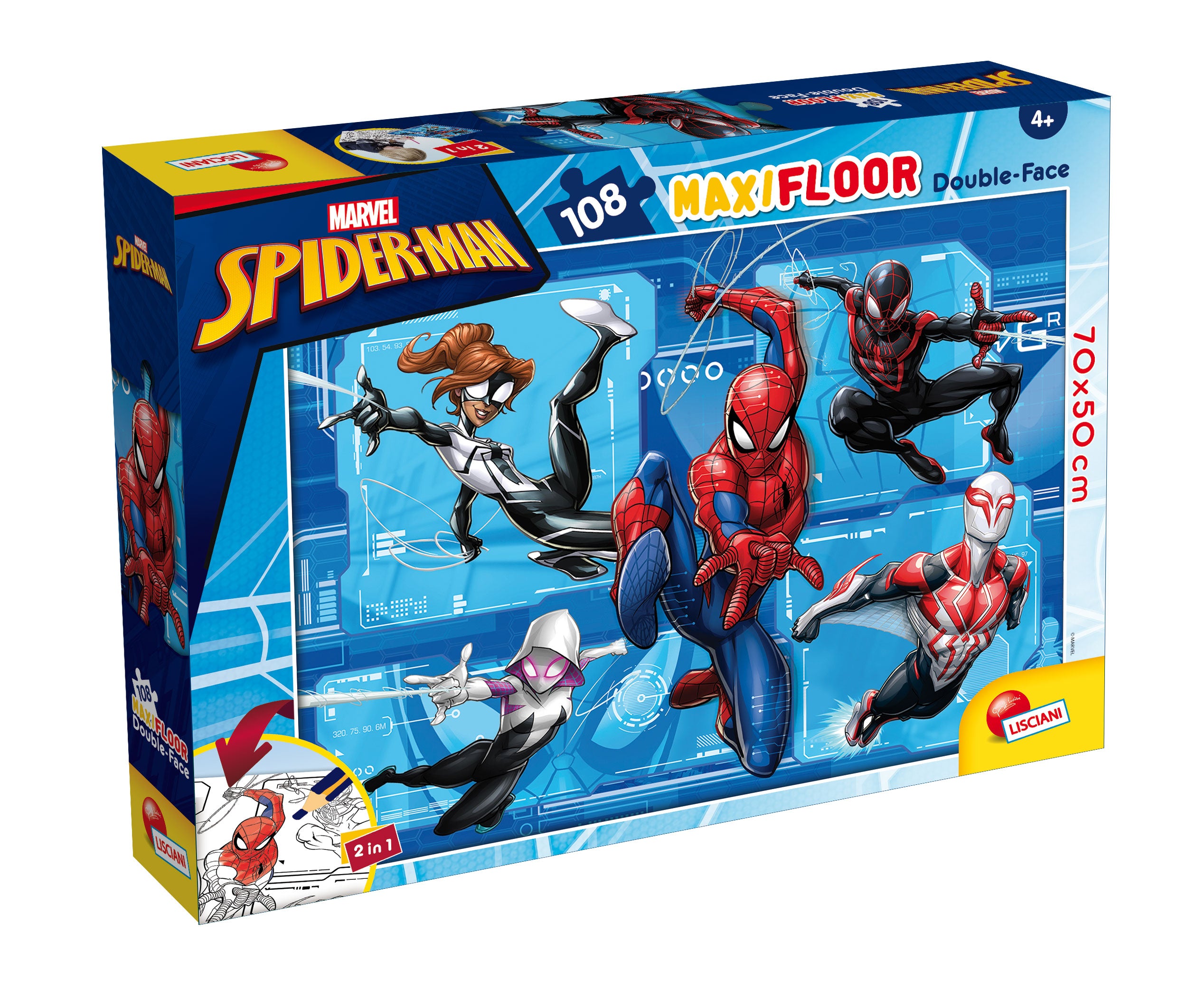 Marvel Spider Man - Maxi Floor Double Face Puzzle 108 Pieces