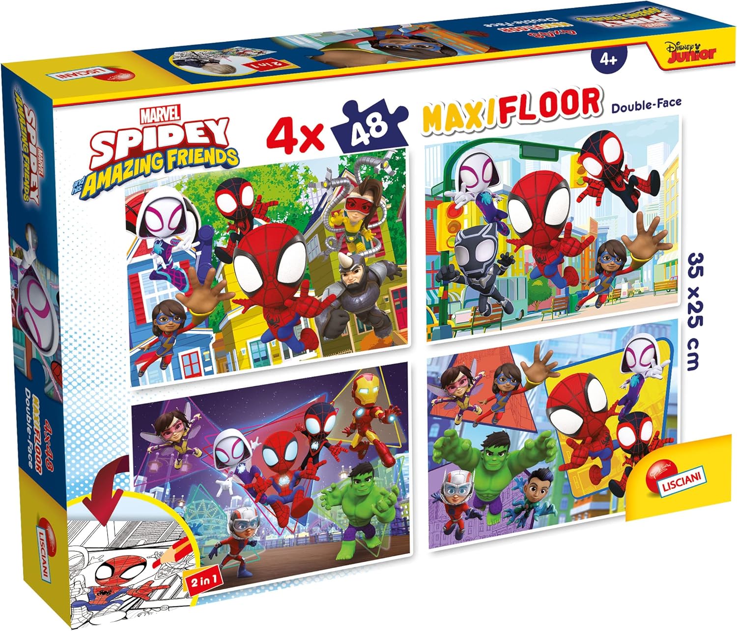 Marvel Spidey - Maxi Floor Double Face Puzzle 4x48 Pieces