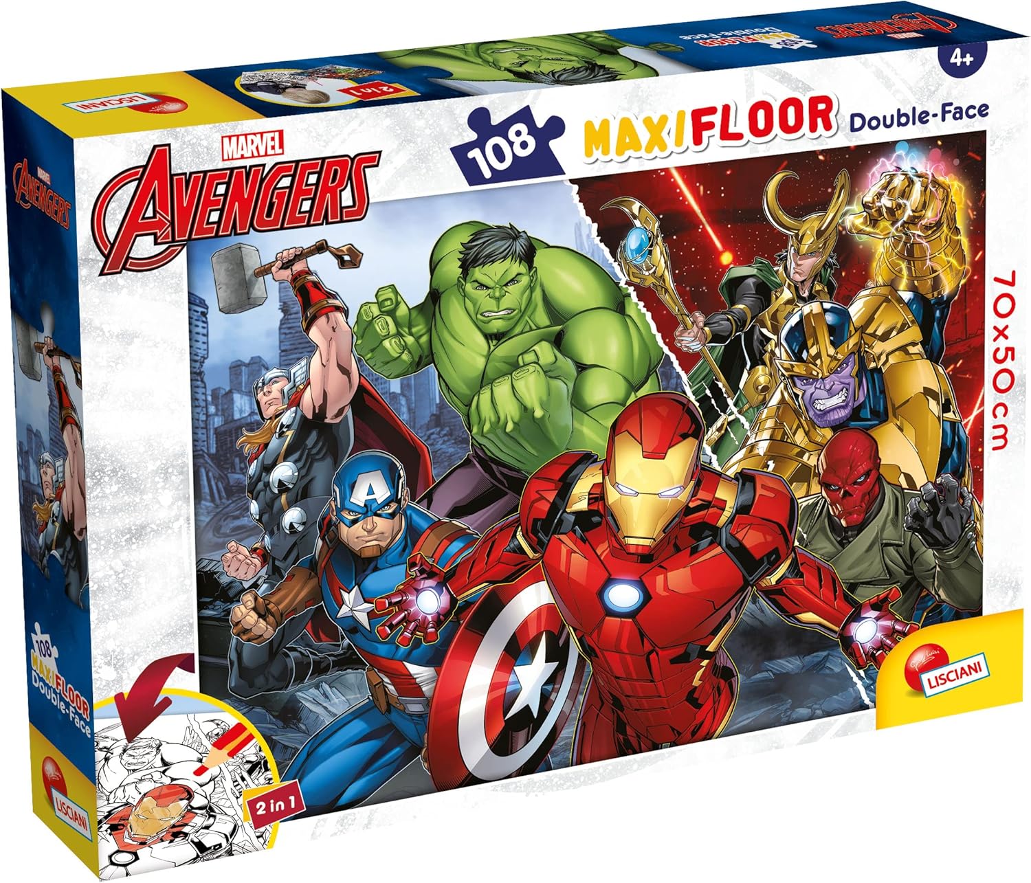 Marvel Avengers - Maxi Floor Double Face Puzzle 108 Pieces