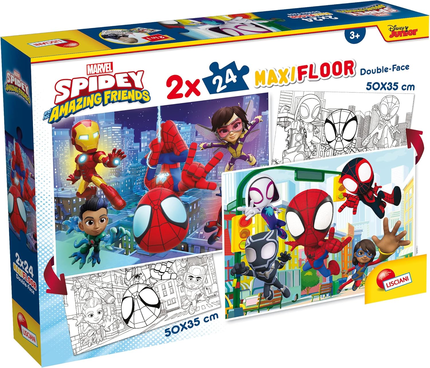Marvel Spidey & His Amazing Friends - Maxi Floor Double Face Puzzle 2x24 Pieces