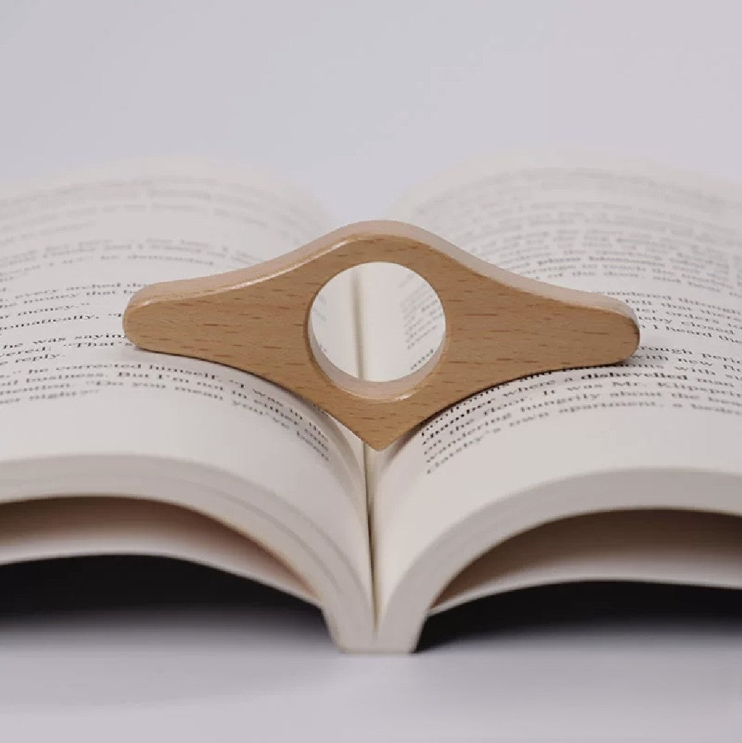Beige Wooden Thumb Page Holder