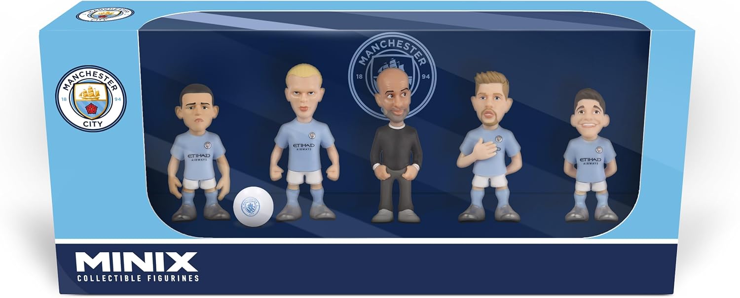 Minix Manchester City - 5 Pack Set (Guardiola, Haaland, De Bruyne, Foden, & Alvarez)