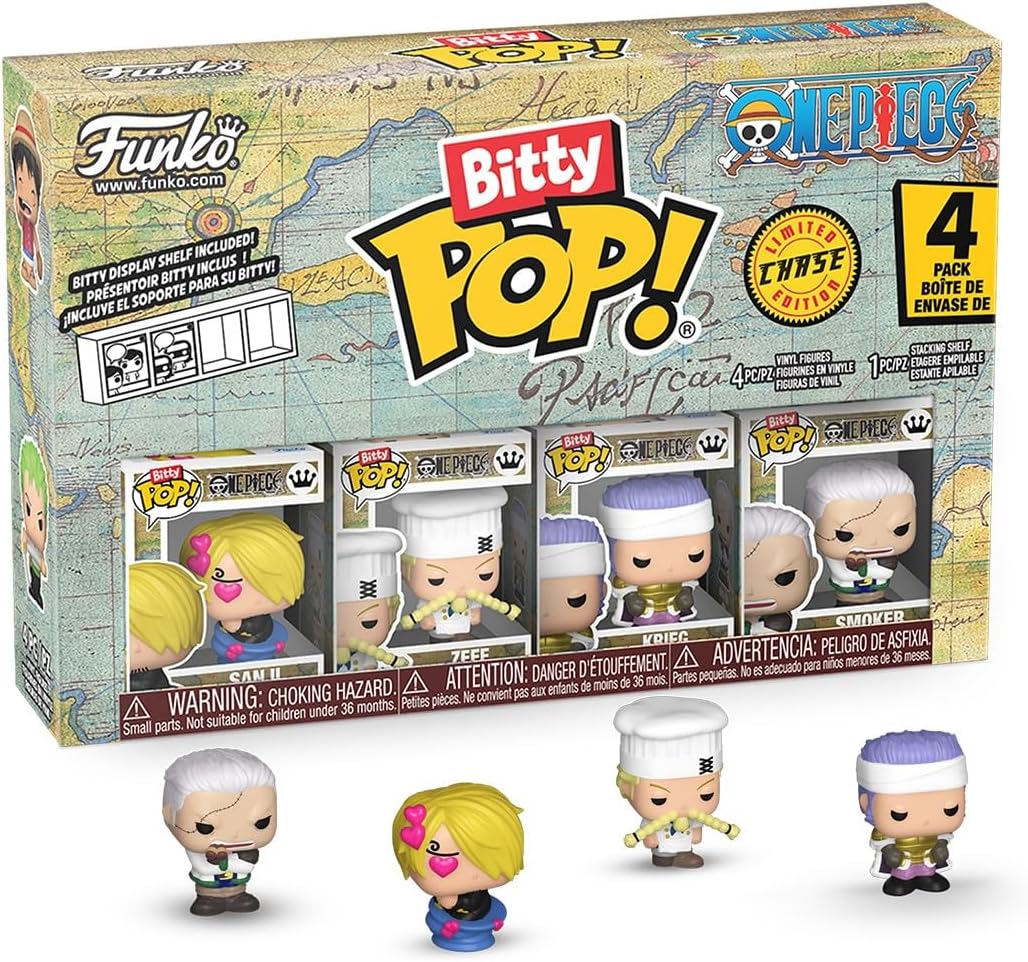 Original Funko Bitty Pop! One Piece - Sanji, Zeff & Krieg 4 Pack (ultra-mini)