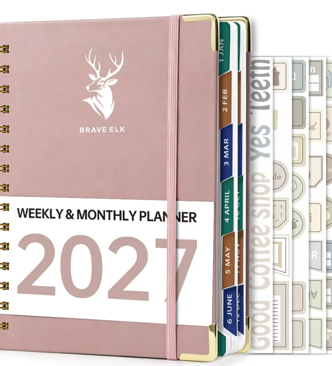 Pink 2027 Weekly & Monthly Wire-Bound Planner
