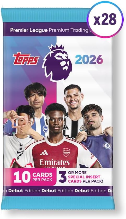 Topps Premier League 2026 - Trading Cards (1 Pack Containing 10 Cards)